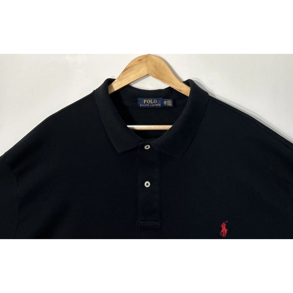 Mens Big & Tall Polo Ralph Lauren Polo Shirt Black Collared Shirt 4XB Big SOFT